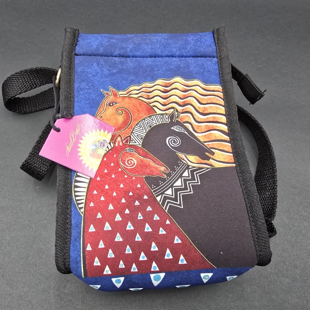 Laurel Burch Midnight Mares Neoprene Crossbody Purse Bag Small